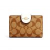 COACH C0082 MEDIUM CORNER ZIP WALLET IN SIGNATURE CANVAS